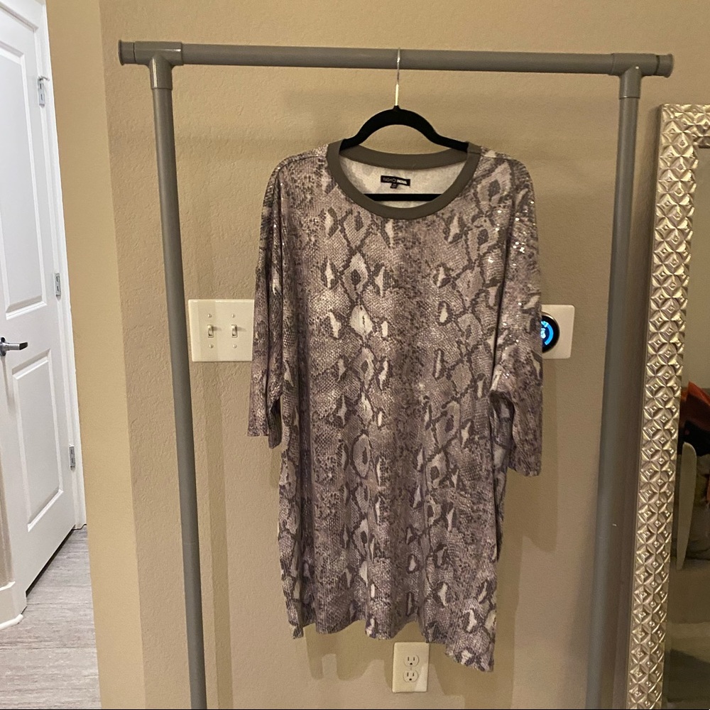 Snake print shirt dress